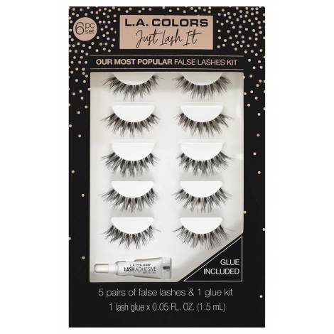 L.A. Colors False Lashes Kit With Adhesive